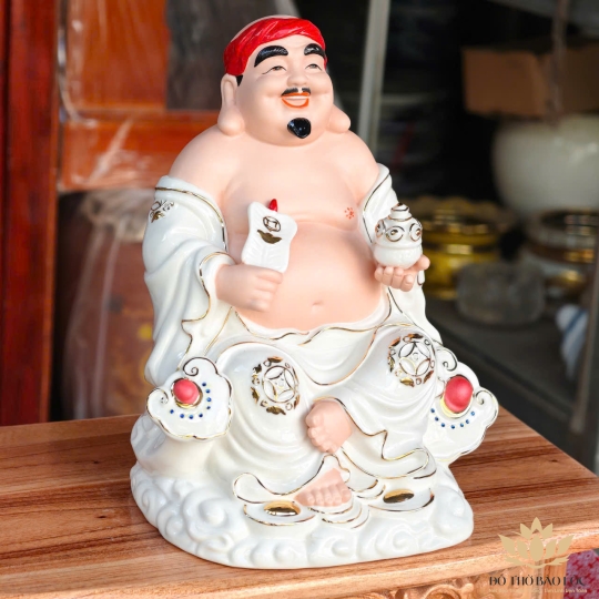 [C13] Tượng Thần Tài Thổ Địa Bằng Sứ Đức Hóa Nhập Khẩu Cao Cấp – TRẮNG