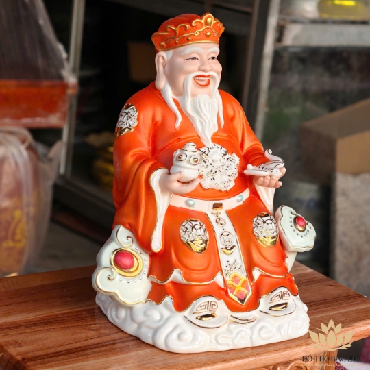 [C13] Tượng Thần Tài Thổ Địa Bằng Sứ Đức Hóa Nhập Khẩu Cao Cấp – ĐỎ