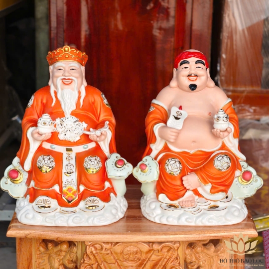 [C13] Tượng Thần Tài Thổ Địa Bằng Sứ Đức Hóa Nhập Khẩu Cao Cấp – ĐỎ