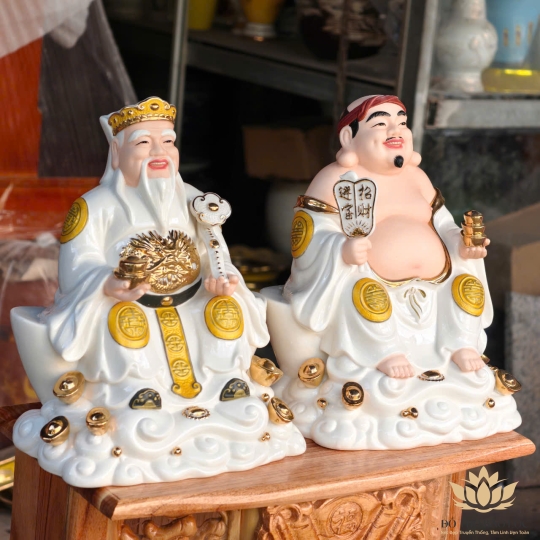 [C03] Tượng Thần Tài Thổ Địa Bằng Sứ Đức Hóa Nhập Khẩu Cao Cấp – TRẮNG