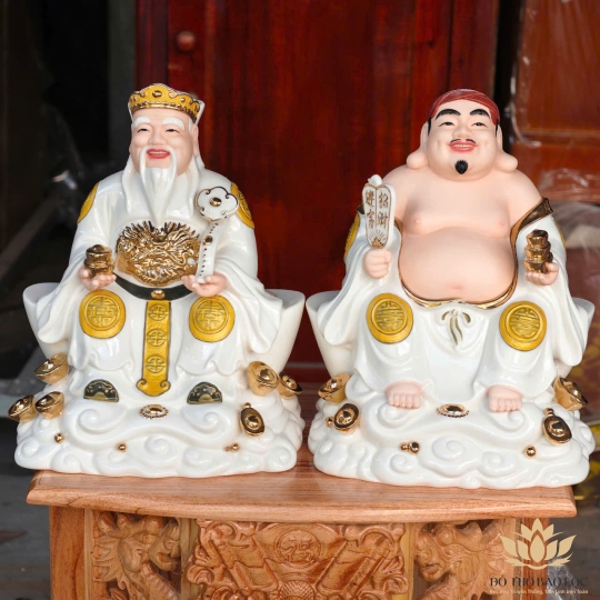 [C03] Tượng Thần Tài Thổ Địa Bằng Sứ Đức Hóa Nhập Khẩu Cao Cấp – TRẮNG