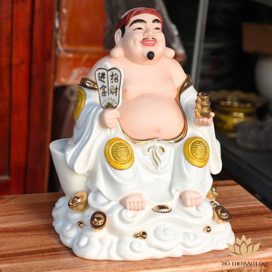 [C03] Tượng Thần Tài Thổ Địa Bằng Sứ Đức Hóa Nhập Khẩu Cao Cấp – TRẮNG