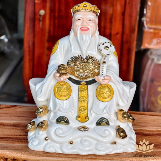 [C03] Tượng Thần Tài Thổ Địa Bằng Sứ Đức Hóa Nhập Khẩu Cao Cấp – TRẮNG