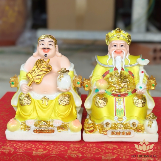 [6 inch] Tượng Thần Tài Thổ Địa đá Việt Nam Phú Quý cao 16cm