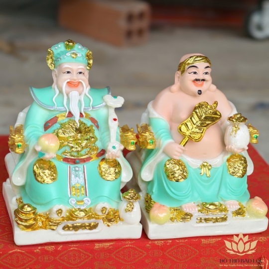 [6 inch] Tượng Thần Tài Thổ Địa đá Việt Nam Phú Quý cao 16cm