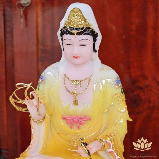 Tượng Quan Thế Âm Bồ Tát bằng đá nhập khẩu cao cấp cao (2 cỡ cao: 31cm và 43cm)