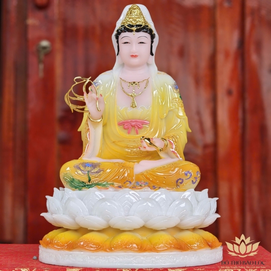 Tượng Quan Thế Âm Bồ Tát bằng đá nhập khẩu cao cấp cao (2 cỡ cao: 31cm và 43cm)