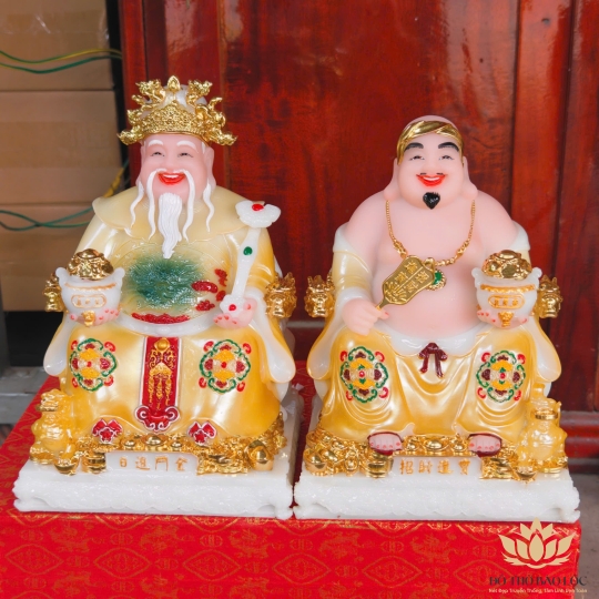 Tượng Thần Tài Thổ Địa Đá Nhập Mẫu Phú Quý Rồng (4 cỡ: 7inch, 8inch, 10inch, 12inch) – MẪU GẤM