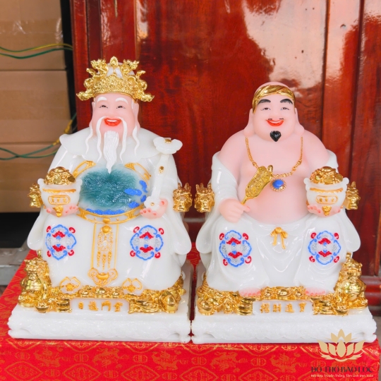 Tượng Thần Tài Thổ Địa Đá Nhập Mẫu Phú Quý Rồng (4 cỡ: 7inch, 8inch, 10inch, 12inch) – MẪU GẤM