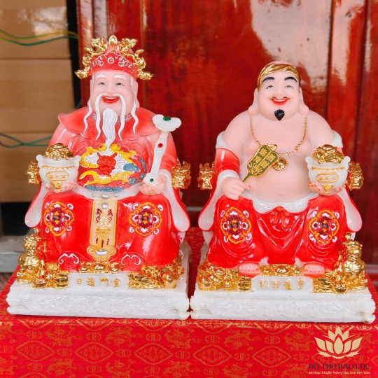 Tượng Thần Tài Thổ Địa Đá Nhập Mẫu Phú Quý Rồng (4 cỡ: 7inch, 8inch, 10inch, 12inch) – MẪU GẤM