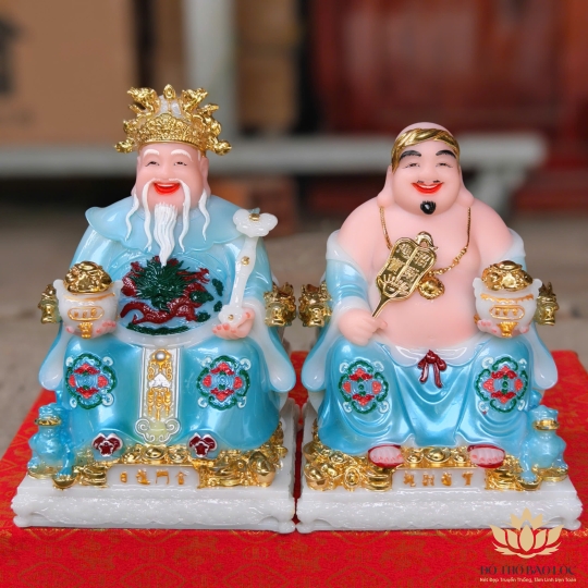 Tượng Thần Tài Thổ Địa Đá Nhập Mẫu Phú Quý Rồng (4 cỡ: 7inch, 8inch, 10inch, 12inch) – MẪU GẤM