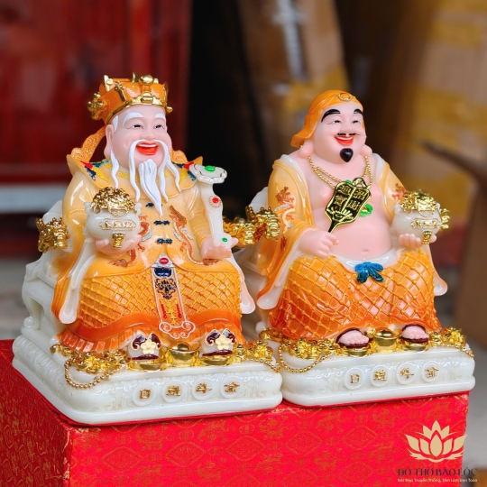 [10inch] Tượng Thần Tài Thổ Địa đá Việt Nam cao 25cm (Mẫu lưới)