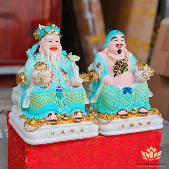 [10inch] Tượng Thần Tài Thổ Địa đá Việt Nam cao 25cm (Mẫu lưới)