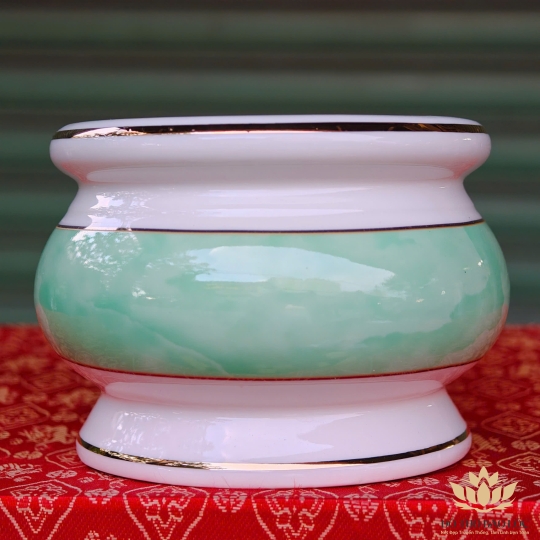 Bát nhang sứ họa tiết đá hoa cương - Xanh lá