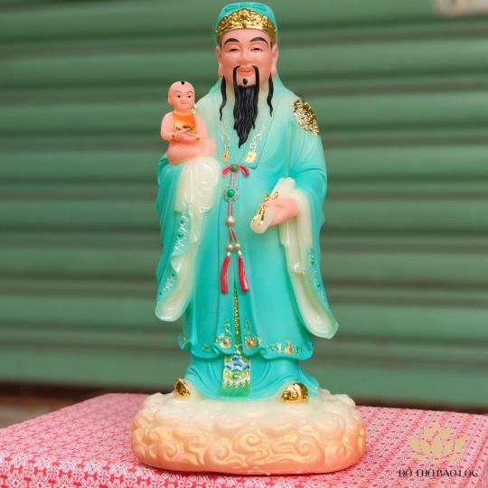 [12inch] Tượng Phúc Lộc Thọ bằng đá Việt Nam cầu bình an tài lộc cao 31cm ( Bộ Tam Đa)