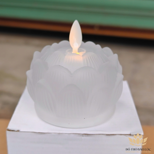 Nến điện tử hoa sen để ban thờ phật giáo, thả hoa đăng, làm lễ ngoài trời