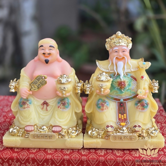 Tượng Thần Tài Thổ Địa Phú Quý rồng đá Việt Nam cao cấp cao 20cm 