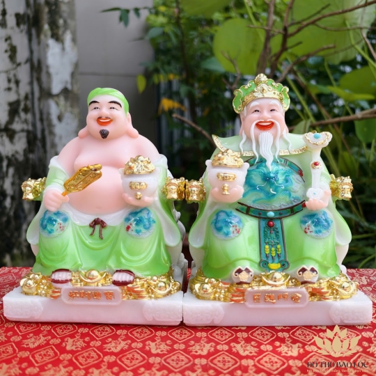 Tượng Thần Tài Thổ Địa Phú Quý rồng đá Việt Nam cao cấp cao 20cm 