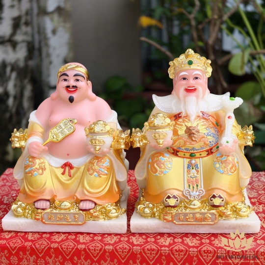 Tượng Thần Tài Thổ Địa Phú Quý rồng đá Việt Nam cao cấp cao 20cm 