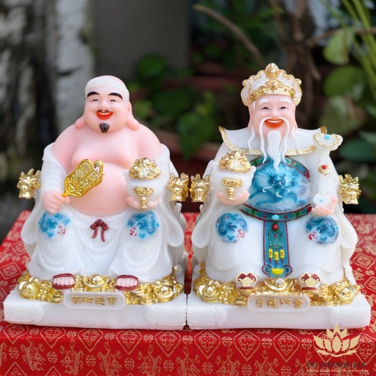 Tượng Thần Tài Thổ Địa Phú Quý rồng đá Việt Nam cao cấp cao 20cm 