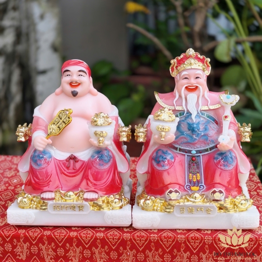 Tượng Thần Tài Thổ Địa Phú Quý rồng đá Việt Nam cao cấp cao 20cm 