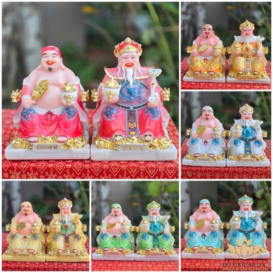 Tượng Thần Tài Thổ Địa Phú Quý rồng đá Việt Nam cao cấp cao 20cm 