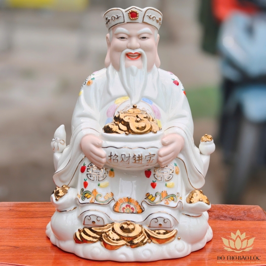 Tượng Thần Tài Thổ Địa sứ đức hóa cao cao cấp nhiều kích cỡ (4 màu: Đỏ, Xanh, Vàng, Trắng)