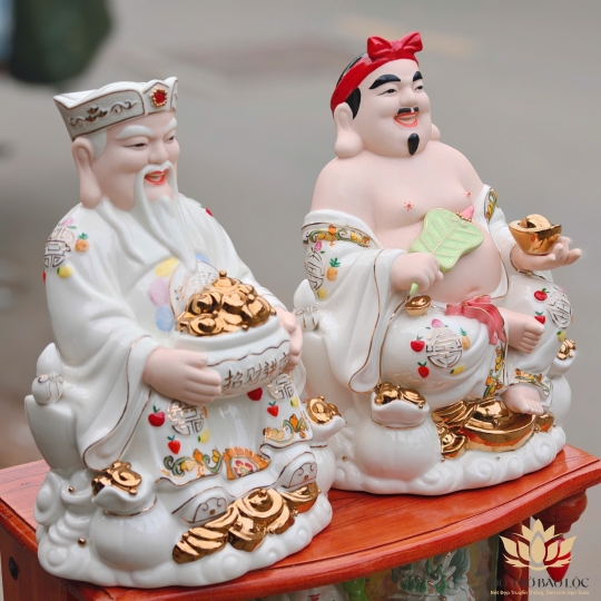 Tượng Thần Tài Thổ Địa sứ đức hóa cao cao cấp nhiều kích cỡ (4 màu: Đỏ, Xanh, Vàng, Trắng)