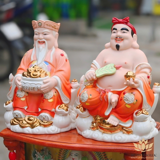Tượng Thần Tài Thổ Địa sứ đức hóa cao cao cấp nhiều kích cỡ (4 màu: Đỏ, Xanh, Vàng, Trắng)
