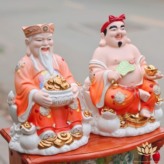 Tượng Thần Tài Thổ Địa sứ đức hóa cao cao cấp nhiều kích cỡ (4 màu: Đỏ, Xanh, Vàng, Trắng)