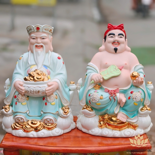 Tượng Thần Tài Thổ Địa sứ đức hóa cao cao cấp nhiều kích cỡ (4 màu: Đỏ, Xanh, Vàng, Trắng)