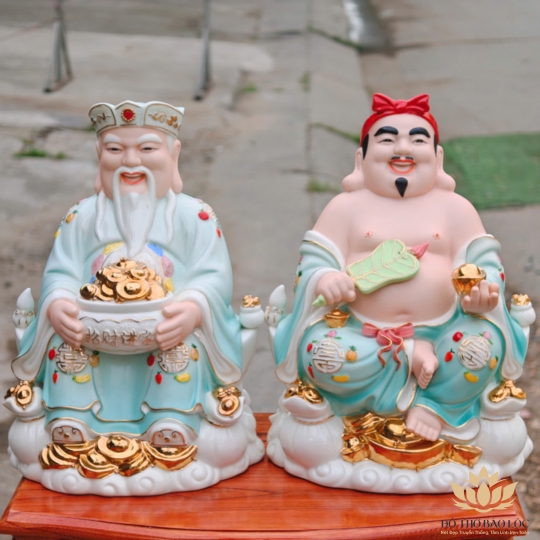 Tượng Thần Tài Thổ Địa sứ đức hóa cao cao cấp nhiều kích cỡ (4 màu: Đỏ, Xanh, Vàng, Trắng)