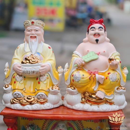 Tượng Thần Tài Thổ Địa sứ đức hóa cao cao cấp nhiều kích cỡ (4 màu: Đỏ, Xanh, Vàng, Trắng)