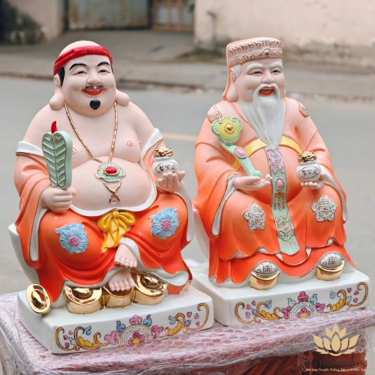 Tượng Thần Tài Thổ Địa sứ đức hóa cao cao cấp cao 31cm