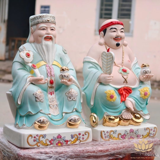 Tượng Thần Tài Thổ Địa sứ đức hóa cao cao cấp cao 31cm